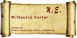 Milkovics Eszter névjegykártya